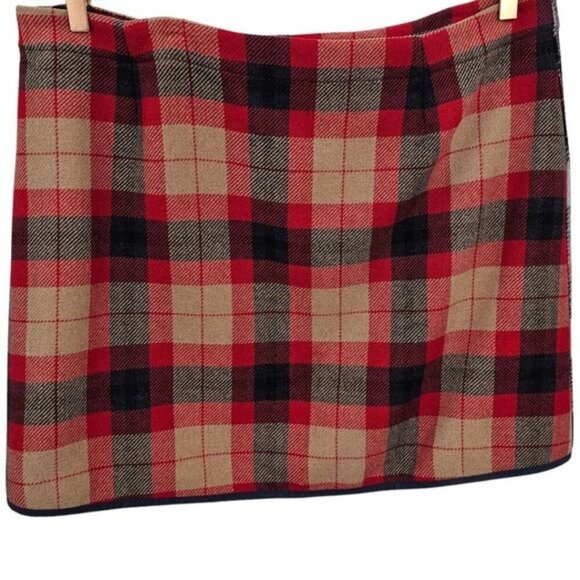 Tommy Hilfiger Womens 16 Wool Cashmere‎ Blend Plaid Wrap Skirt NWT - Picture 7 of 13